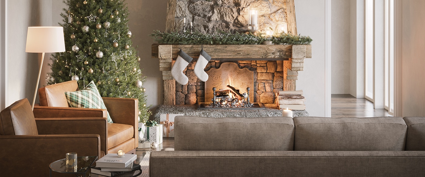 Living room space with holday decor Holiday Gift Guide