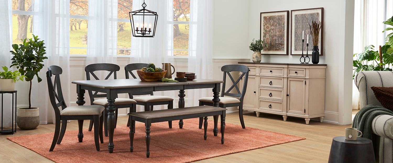 Dining room, incorporated with evergreens and botanicals Seasonal Swaps for Fall