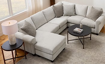 Small sectioanl with illusion of greater space Furniture placement