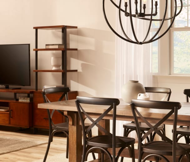 Bar stools at the table