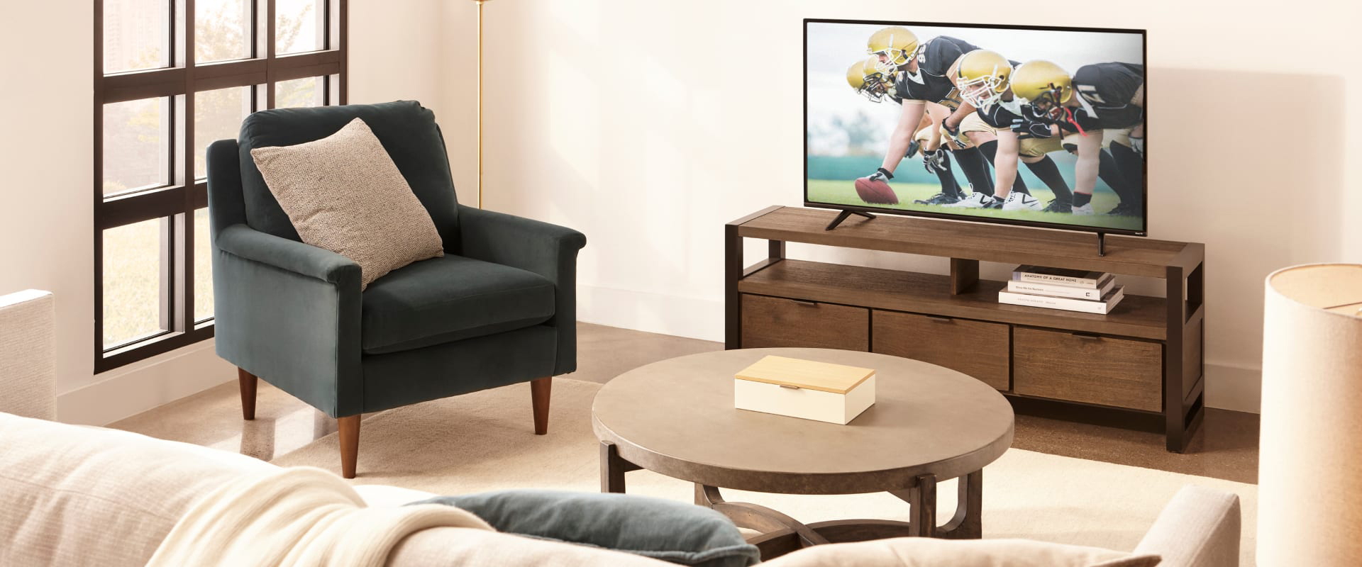Place the TV on a console or stand