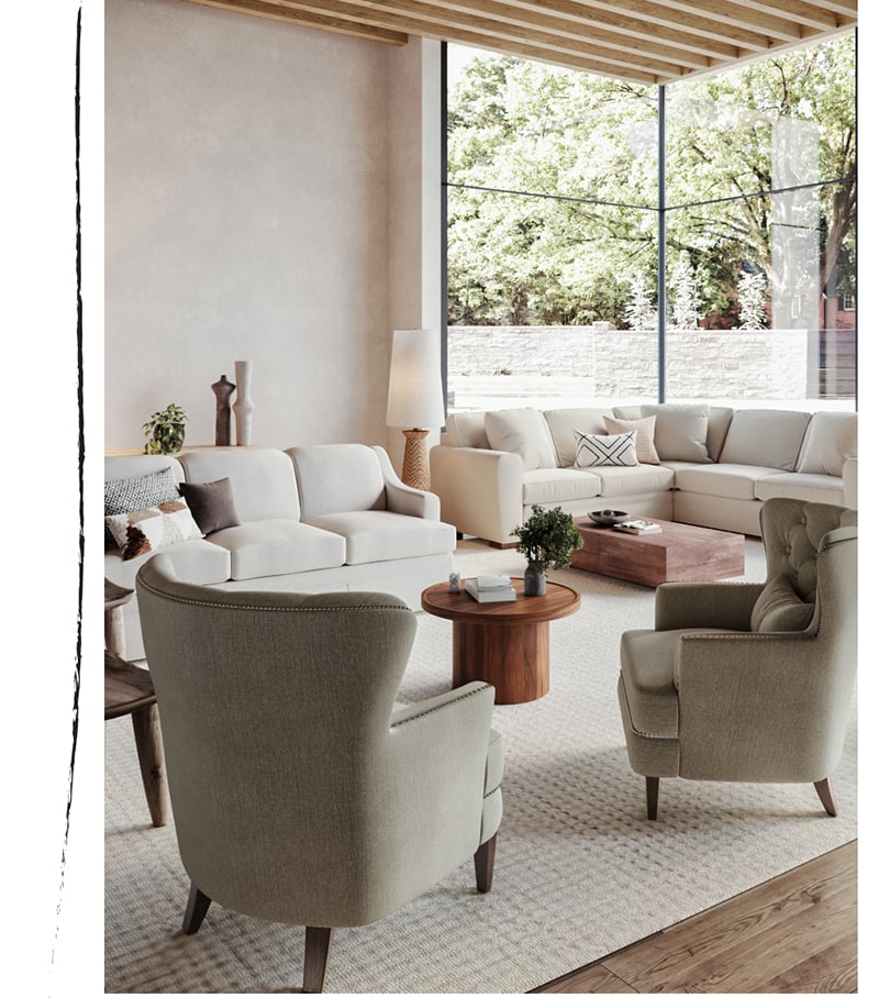 Accents in organic shapes and textures