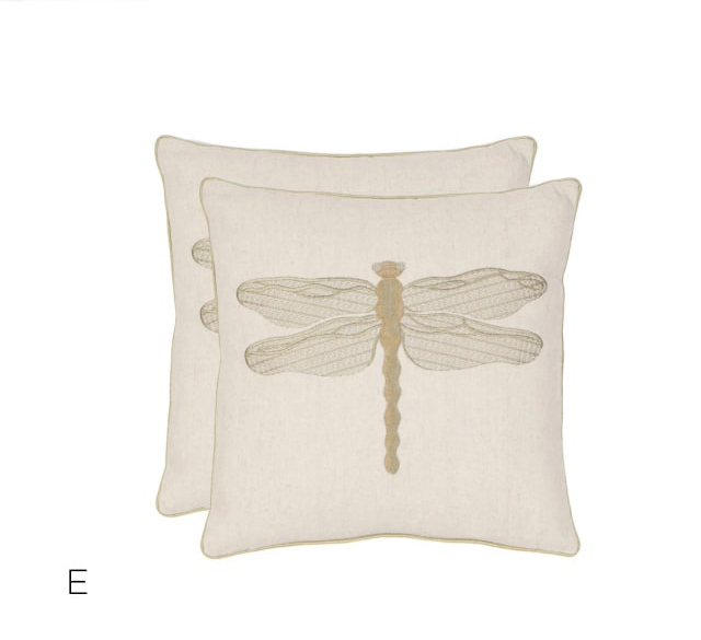 E. Azure Coastal Damselfly Pillow Set of 2