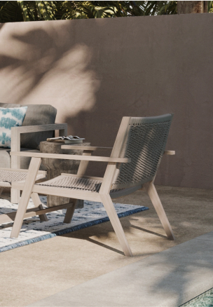 Patio Set Chair with Side