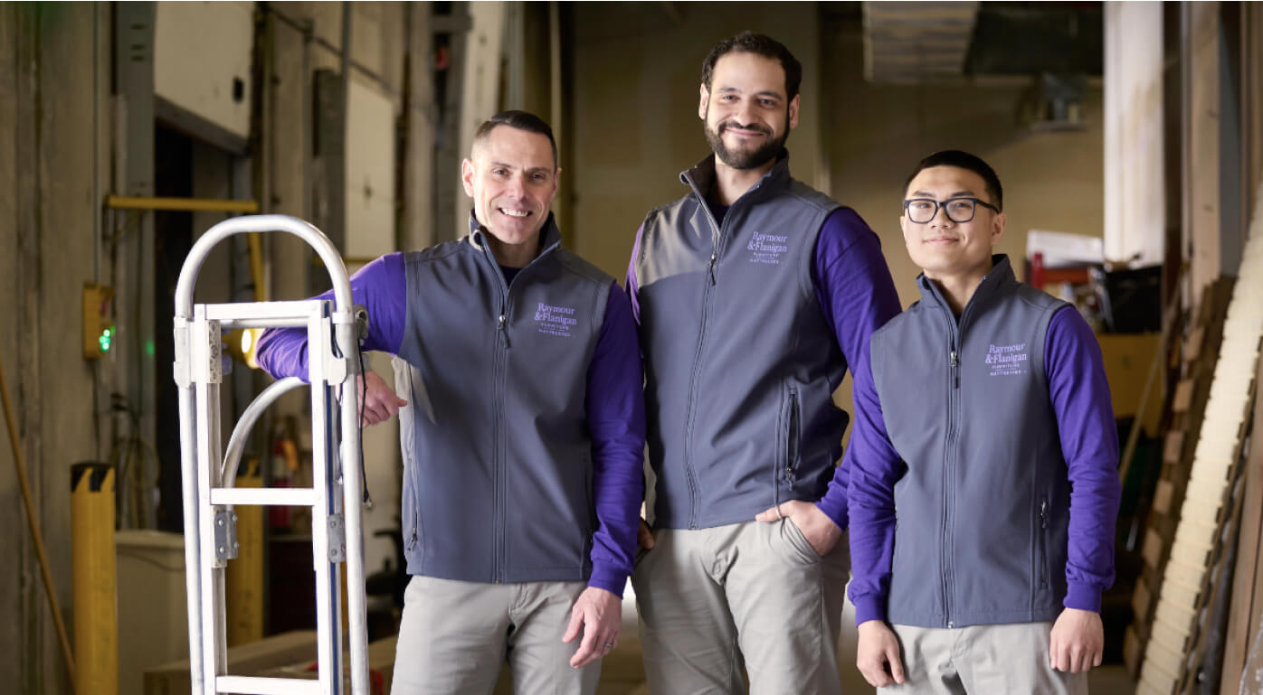 Showcasing delivery team with three members of the team