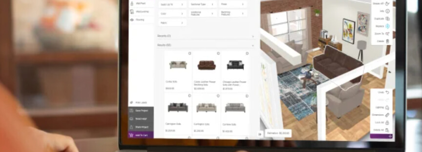 3D room planner can be used to re-create your room and visualize how the furniture will look like in your space